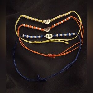 3 claire’s adjustable bff bracelets